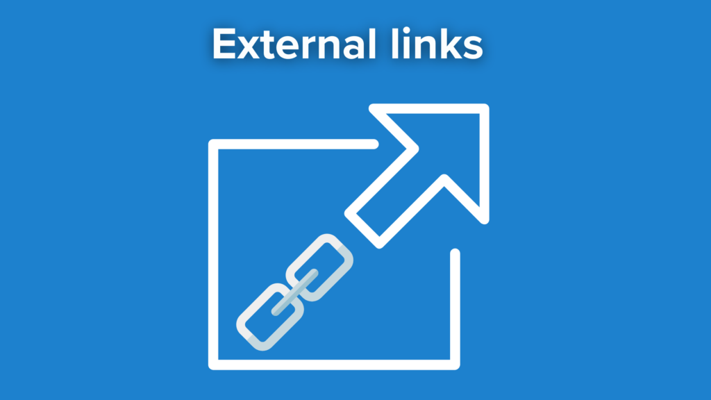 An external link is a hyperlink on a domain that points to another domain. 