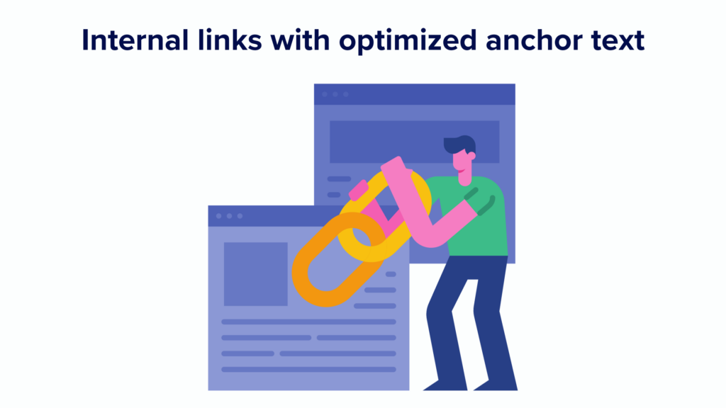 Internal links with optimized anchor text